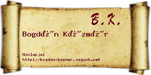 Bogdán Kázmér névjegykártya